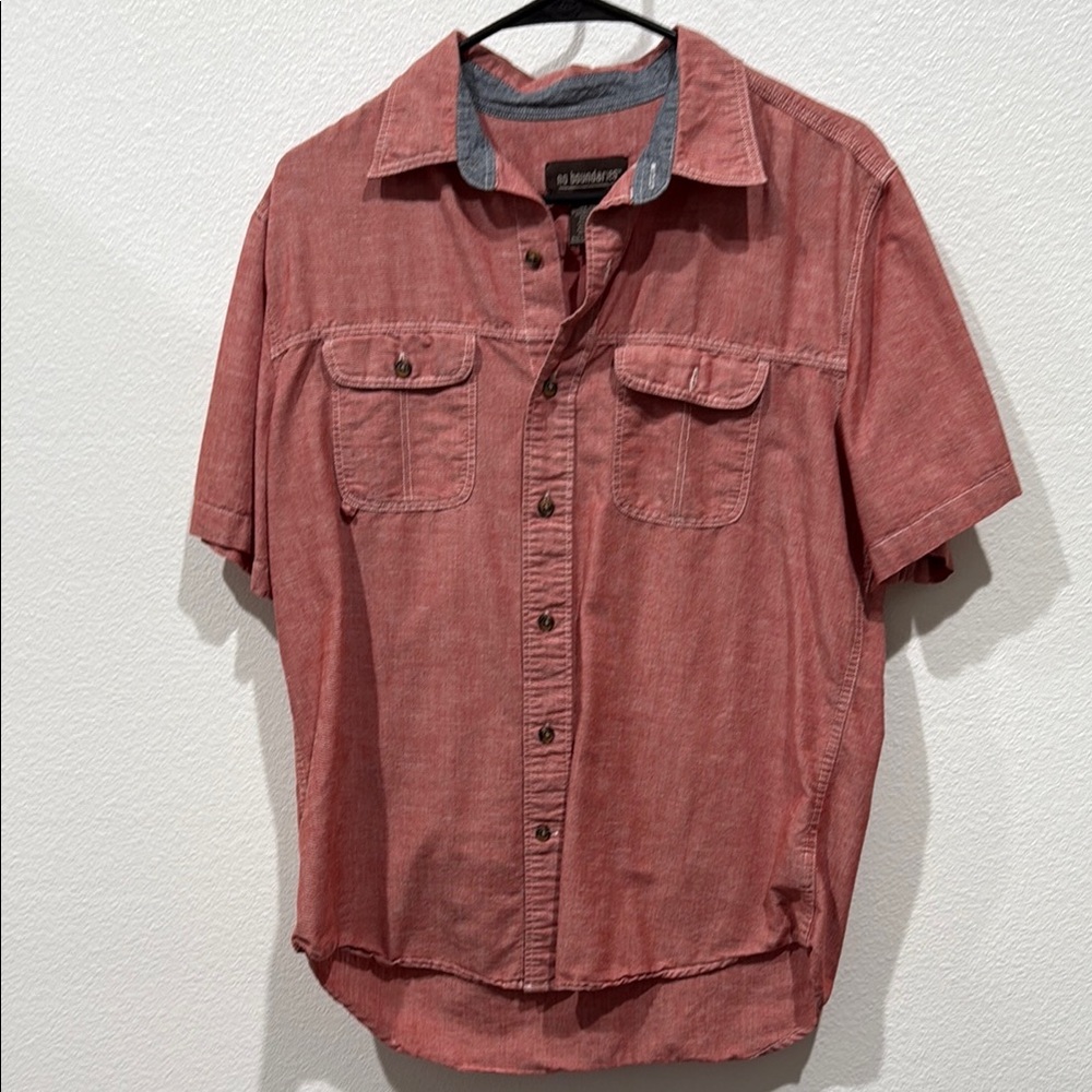 Men's Red Button-Up Shirt